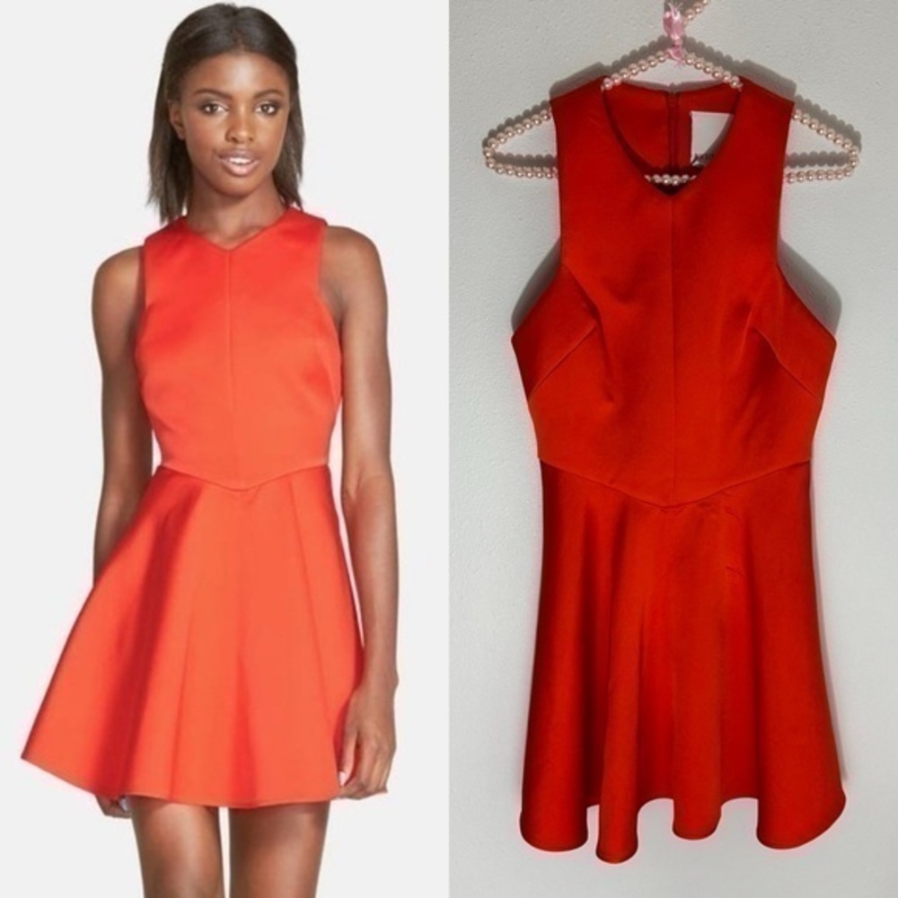 C/MEO Collective Don’t Stop Orange satin dress size S